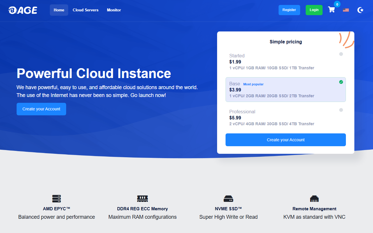 BAGEVM美国洛杉矶AMD高性能VPS服务器评测，适合落地解锁/建站服务